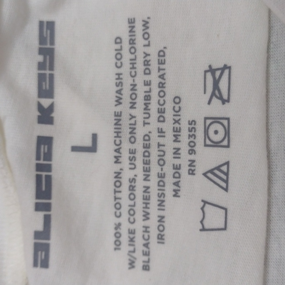 Alicia Keys Cream Cotton Graphic T-Shirt, Size: XS / S / M / L / XXL - Picture 5 of 6